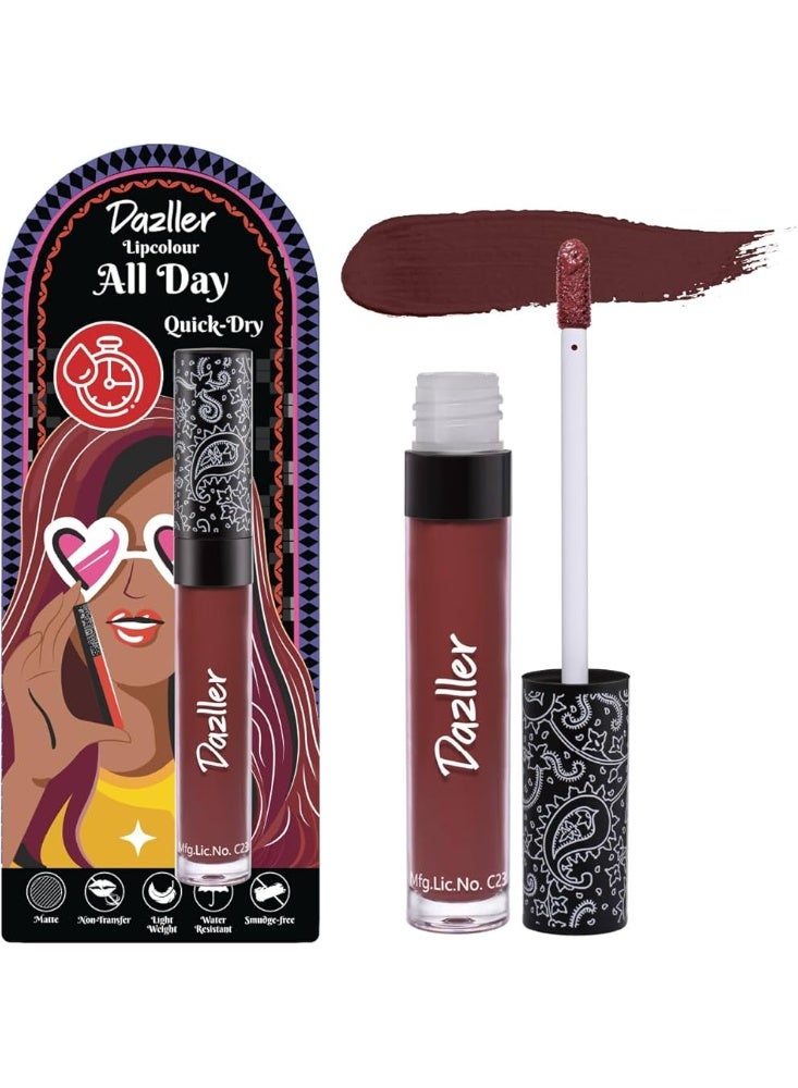 دازلير أحمر شفاه دازلر سريع الجفاف يدوم طوال اليوم | مرطب بزبدة الكوكوم | لا يترك أثراً ولا يتلطخ | يدوم 8 ساعات | أحمر شفاه سائل للنساء | QDLC042 سويت بيكسي | 6 غرام - Image 3